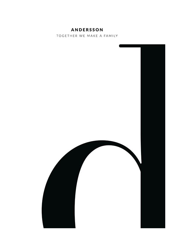 Letter D Personal Plakat (50x70 cm)- Plakaty personalizowane