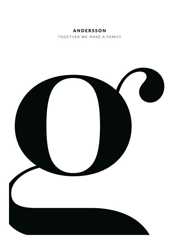 Letter G Personal Plakat (50x70 cm)- Plakaty personalizowane