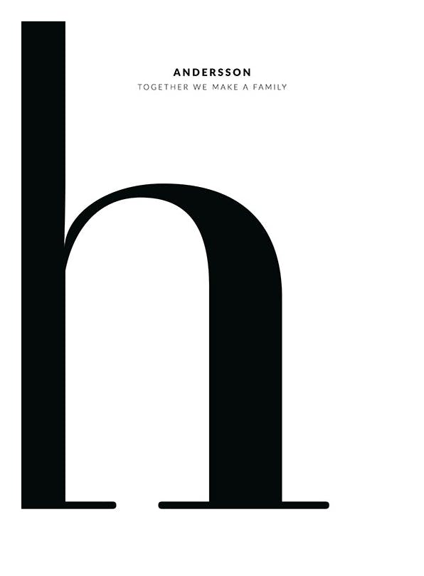 Letter H Personal Juliste (30x40 cm)  Persoonalliset julisteet