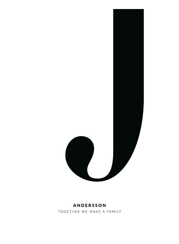 Letter J Personal Plakat (50x70 cm)- Plakaty personalizowane