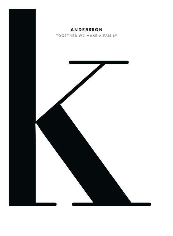 Letter K Personal Affiche (30x40 cm) - Affiches personnalisées