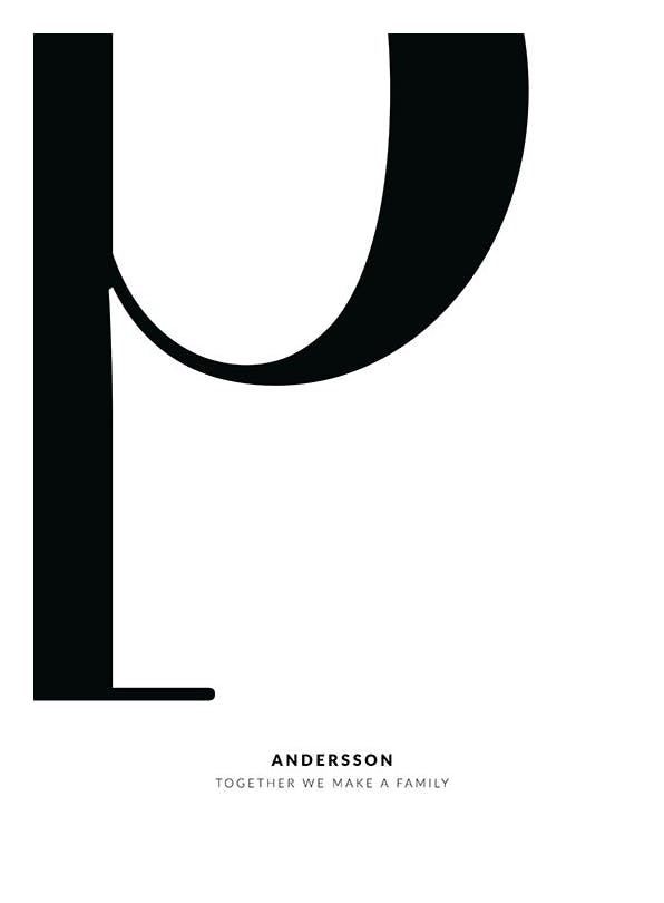 Letter P Personal Juliste (30x40 cm)  Persoonalliset julisteet
