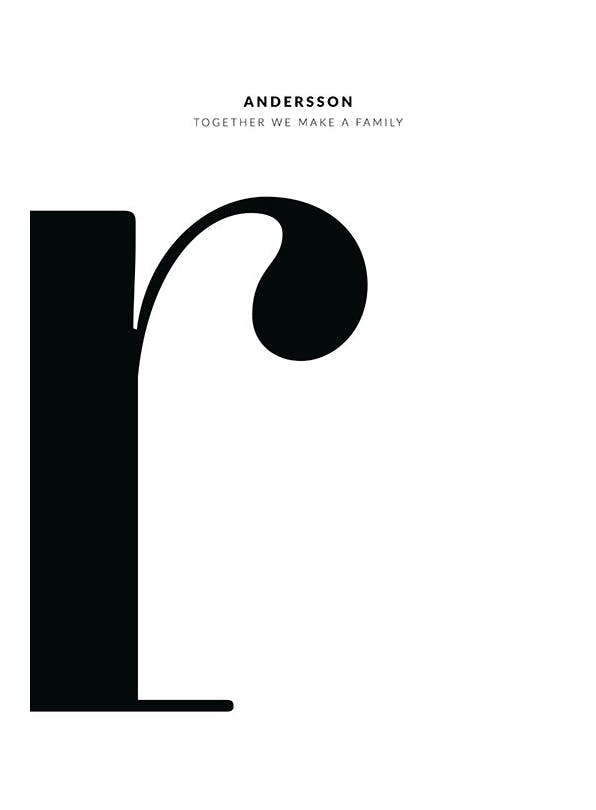 Letter R Personal Juliste (30x40 cm)  Persoonalliset julisteet