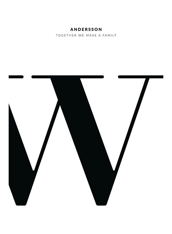 Letter W Personal Juliste (50x70 cm)  Persoonalliset julisteet