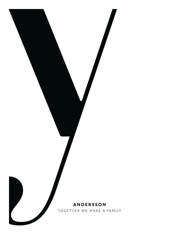 Letter Y Personal Juliste (50x70 cm)  Persoonalliset julisteet