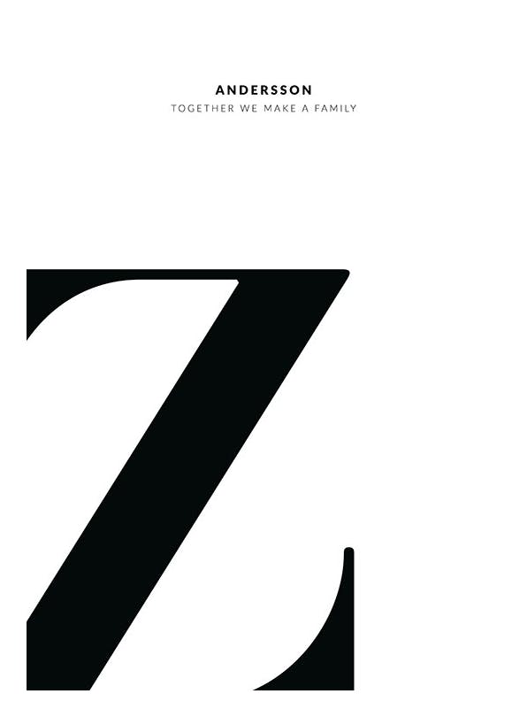 Personliga tavlor Letter Z Personal Poster (30x40 cm)