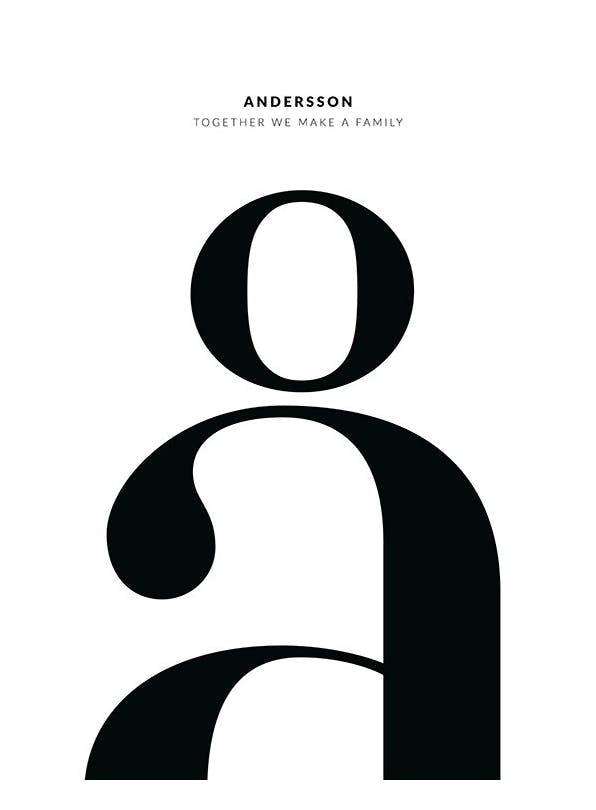 Letter Å Personal Affiche (30x40 cm) - Affiches personnalisées