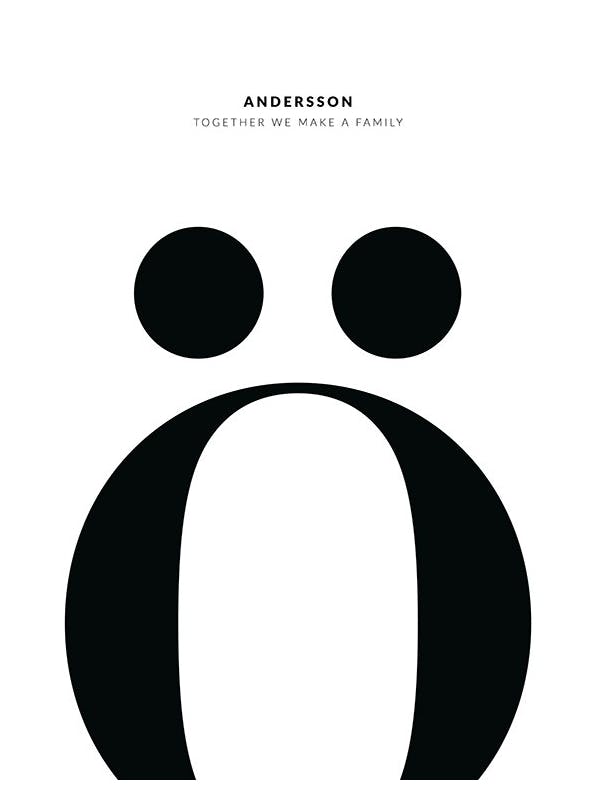 Personliga tavlor Letter Ö Personal Poster (50x70 cm)