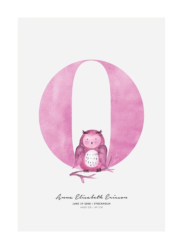 Kids Letter O Personal Poster (50x70 cm) - Personalisierte Poster
