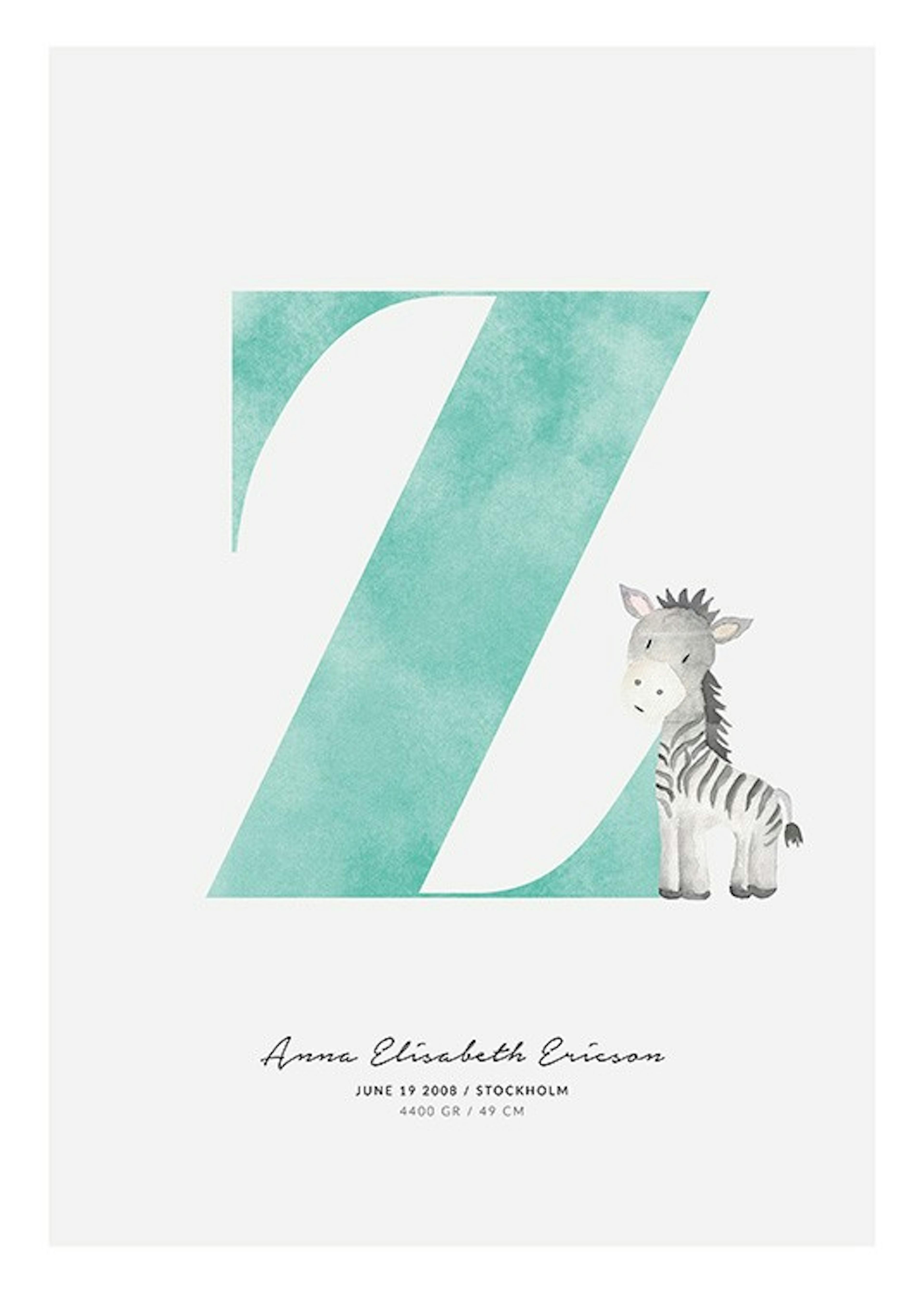 Kids Letter Z Personal Poster 0