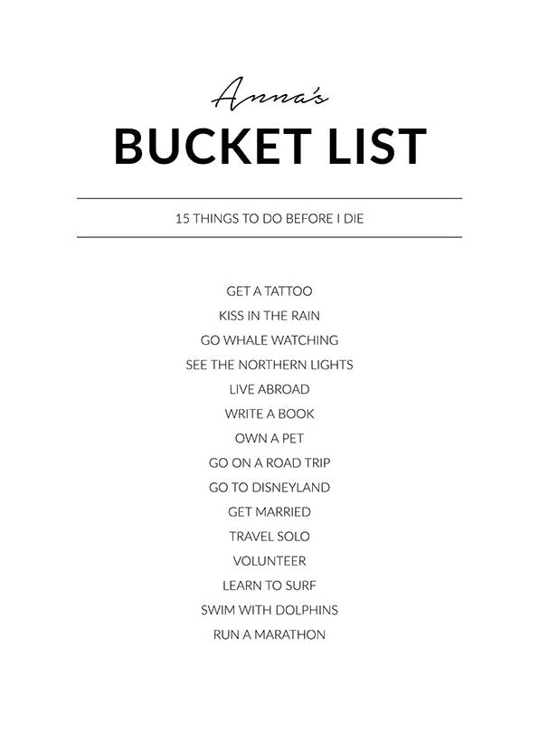 Prints - Bucket List Personal (50x70 cm) - Personalised prints