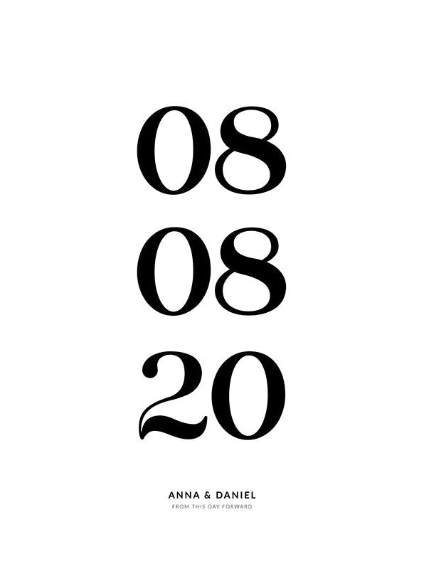 From This Day Forward White Personal Plakat (30x40 cm)- Plakaty personalizowane