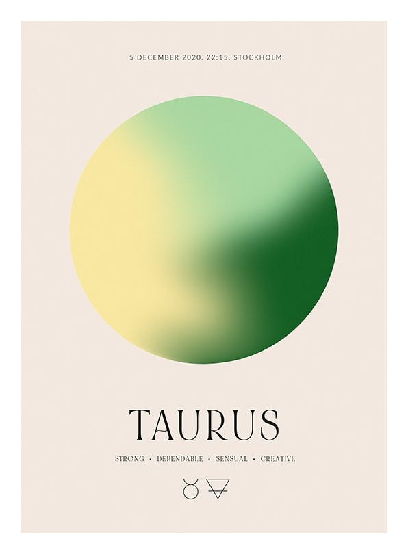 Prints - Aura Energy Taurus Personal Poster (30x40 cm) - Personalised prints