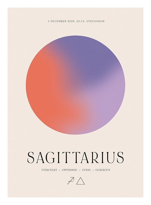 Aura Energy Sagittarius Personal Poster (50x70 cm) - Personalisierte Poster