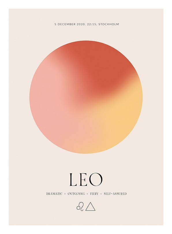 Personliga tavlor Aura Energy Leo Personal Poster (30x40 cm)