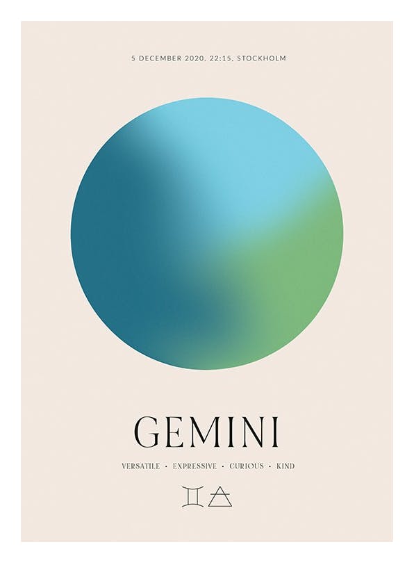 Prints - Aura Energy Gemini Personal Poster (30x40 cm) - Personalised prints