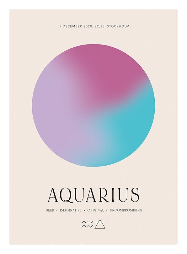 Aura Energy Aquarius Personal Juliste (30x40 cm)  Persoonalliset julisteet
