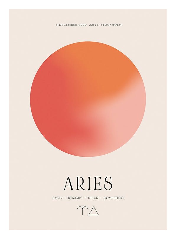 Prints - Aura Energy Aries Personal Poster (30x40 cm) - Personalised prints