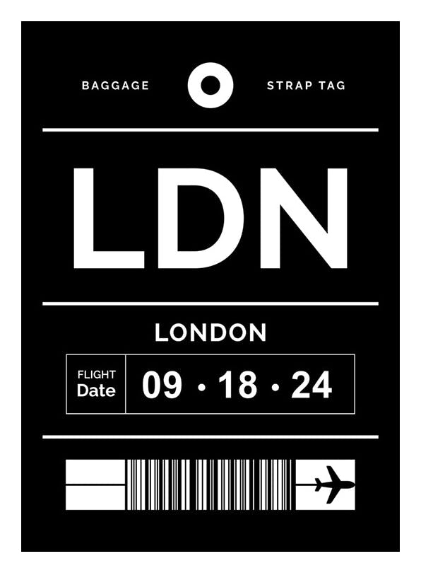 Baggage Tag No1 Black Personal Plakat (50x70 cm)- Plakaty personalizowane