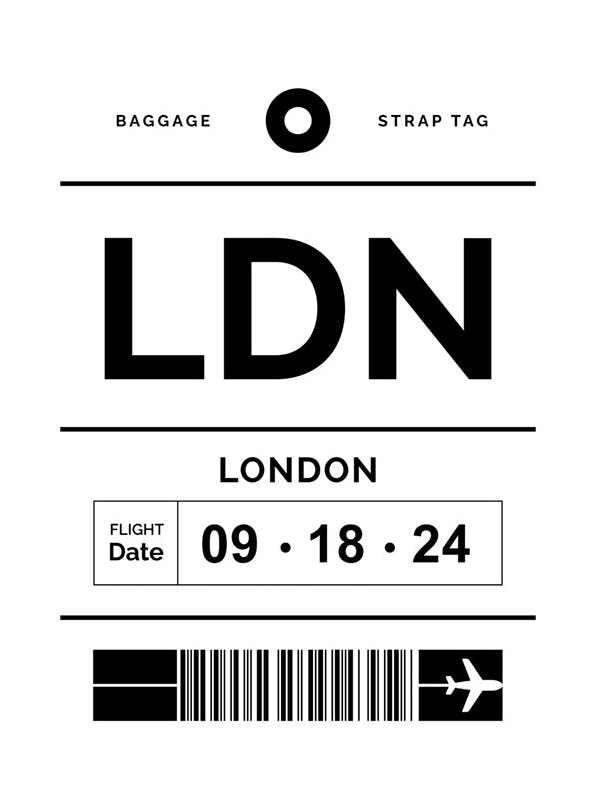 Baggage Tag No1 White Personal Poster (30x40 cm) - Personalisierte Poster