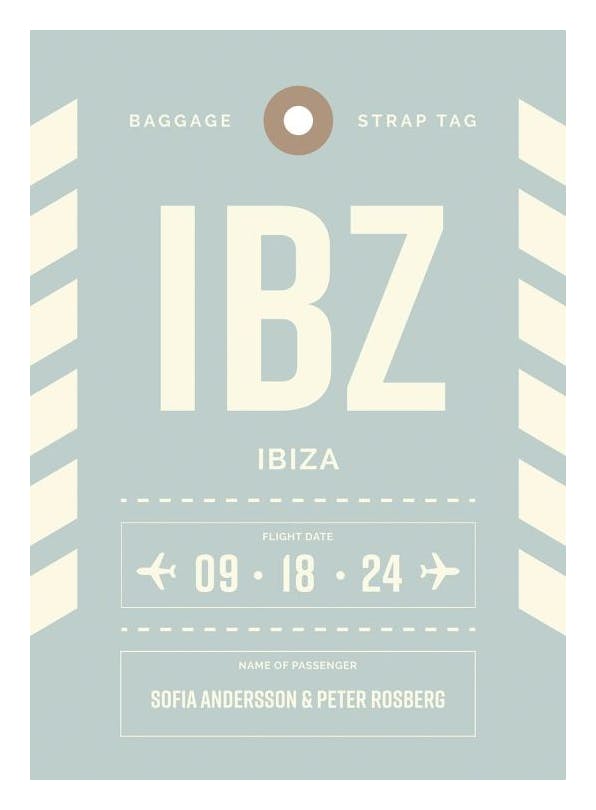 Baggage Tag No2 Blue Personal Poster (50x70 cm) - Personalisierte Poster