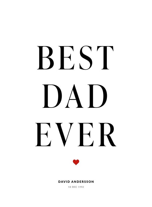 Best Dad Personal Juliste (30x40 cm)  Persoonalliset julisteet