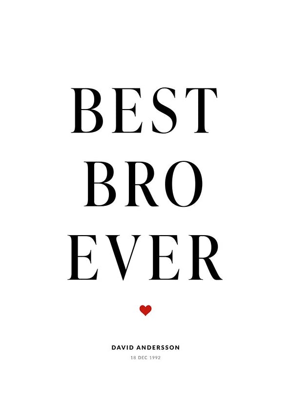 Best Bro Personal Poster (50x70 cm) - Personalisierte Poster