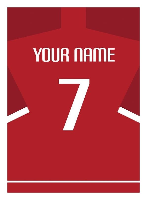 Football Shirt No1 Personal Juliste (30x40 cm)  Persoonalliset julisteet