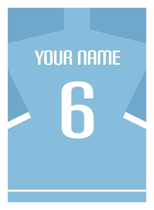 Personliga tavlor Football Shirt No6 Personal Poster (30x40 cm)