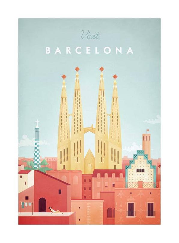 Henry Rivers - Barcelona Travel Poster (50x70 cm)