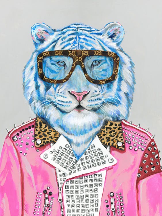 Heather Perry - Artsy Blue Tiger Plakát 0
