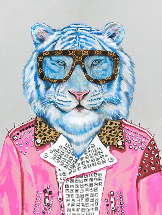 Heather Perry - Artsy Blue Tiger Poster 0