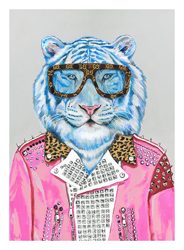 Heather Perry - Artsy Blue Tiger Poster (30x40 cm)