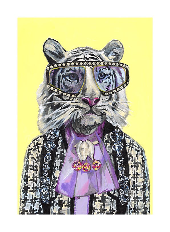 Heather Perry - Artsy White Tiger Poster (30x40 cm)