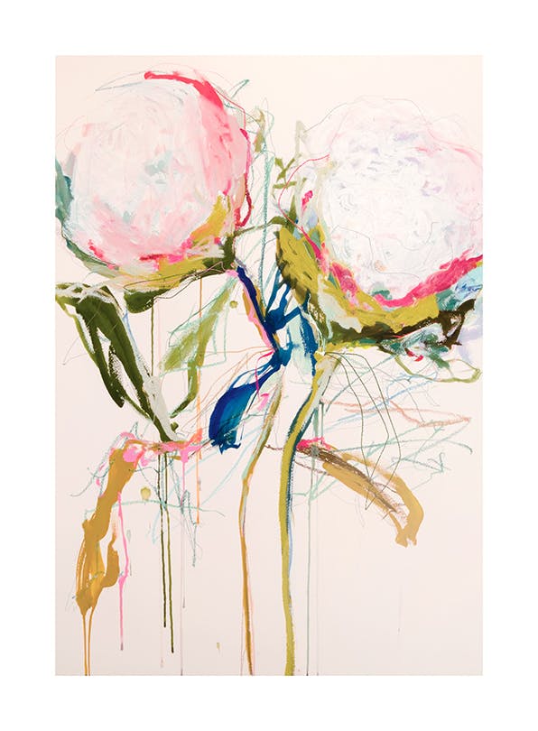 Leigh Viner - Artsy Peonies No1 Affiche (50x70 cm) - Leigh Viner