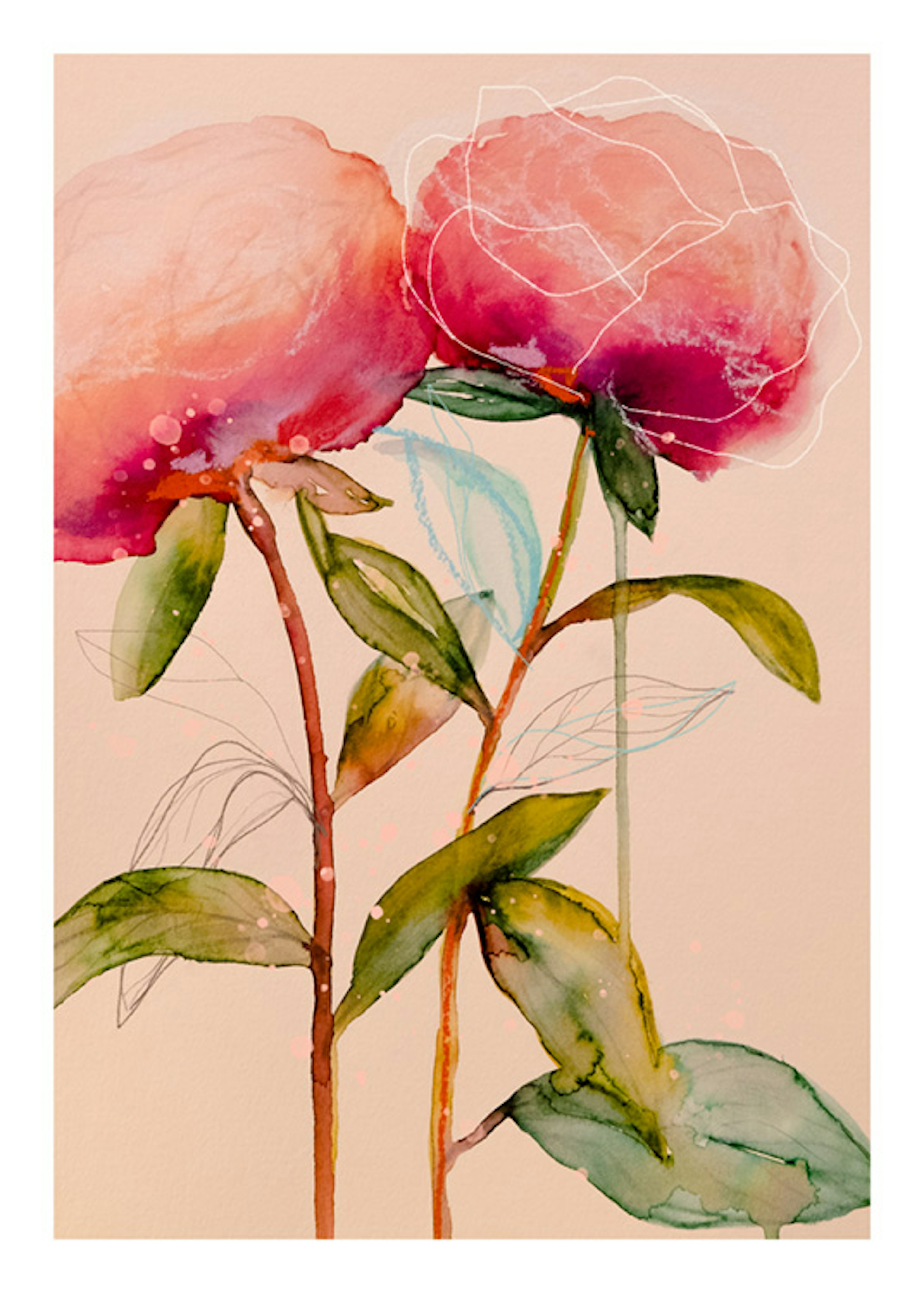 Leigh Viner - Artsy Peonies No2 Poster 0
