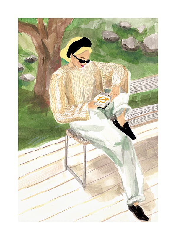 Laura Page - Sagittarius Reading Print (30x40 cm)