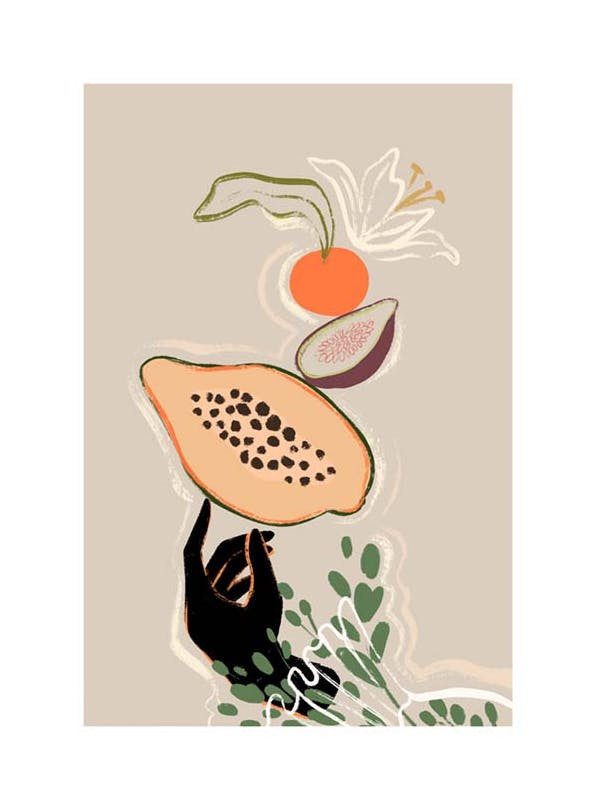 Arty Guava - Lay Hoon - Balancing Fruits Plakat (50x70 cm)- Lay Hoon