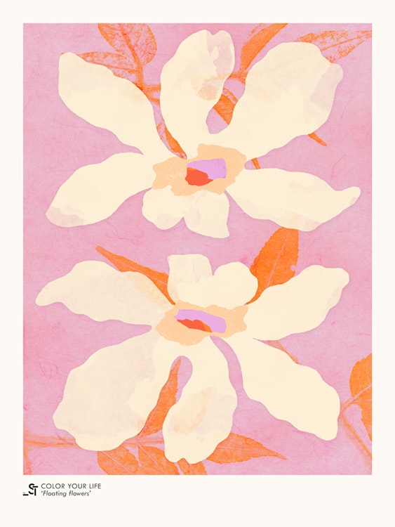 Sylvia Takken - Floating Flowers Affiche 0