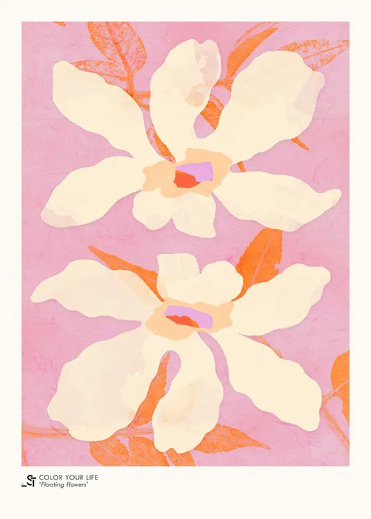Sylvia Takken - Floating Flowers Print 0
