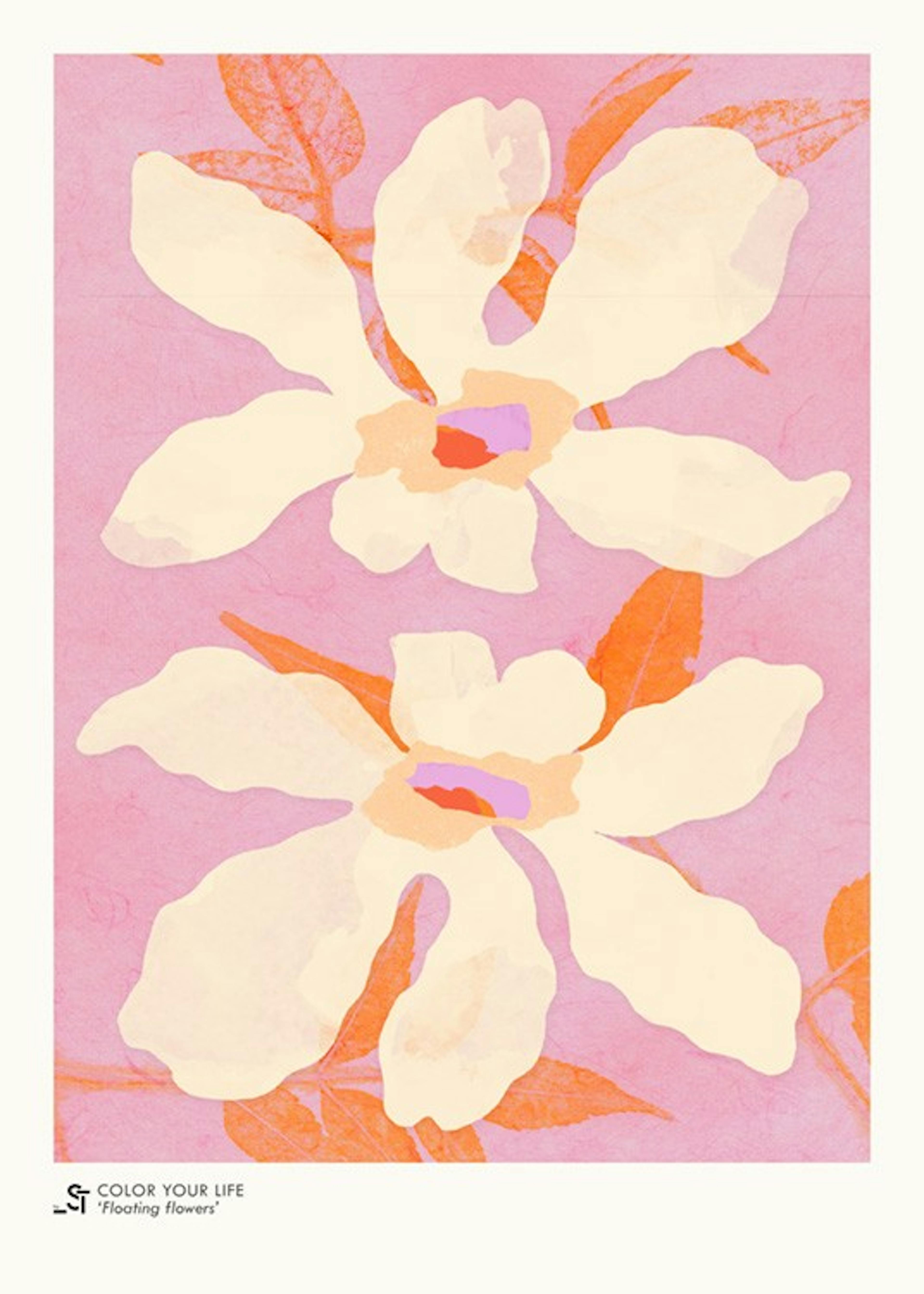 Sylvia Takken - Floating Flowers Poster