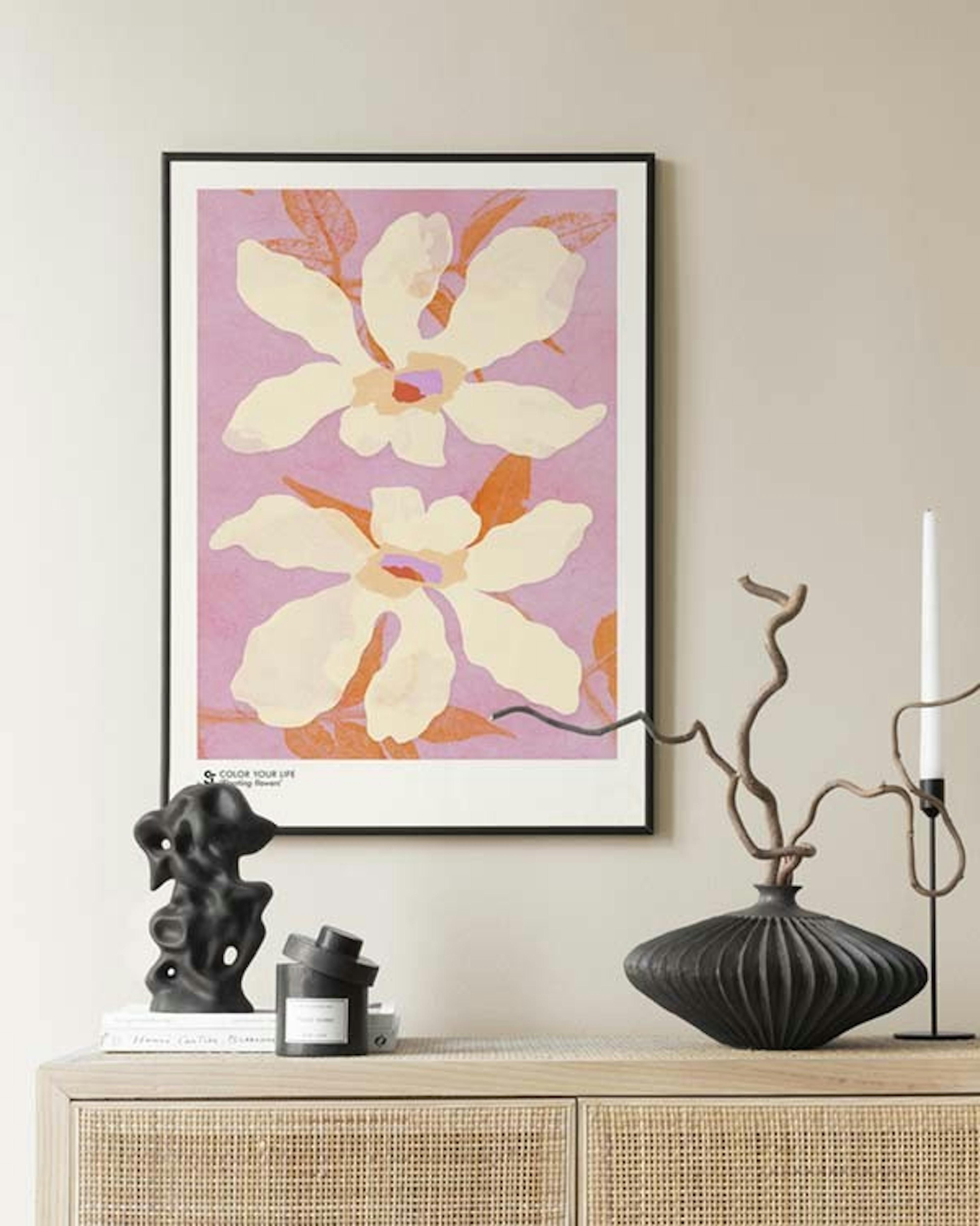 Sylvia Takken - Floating Flowers Print