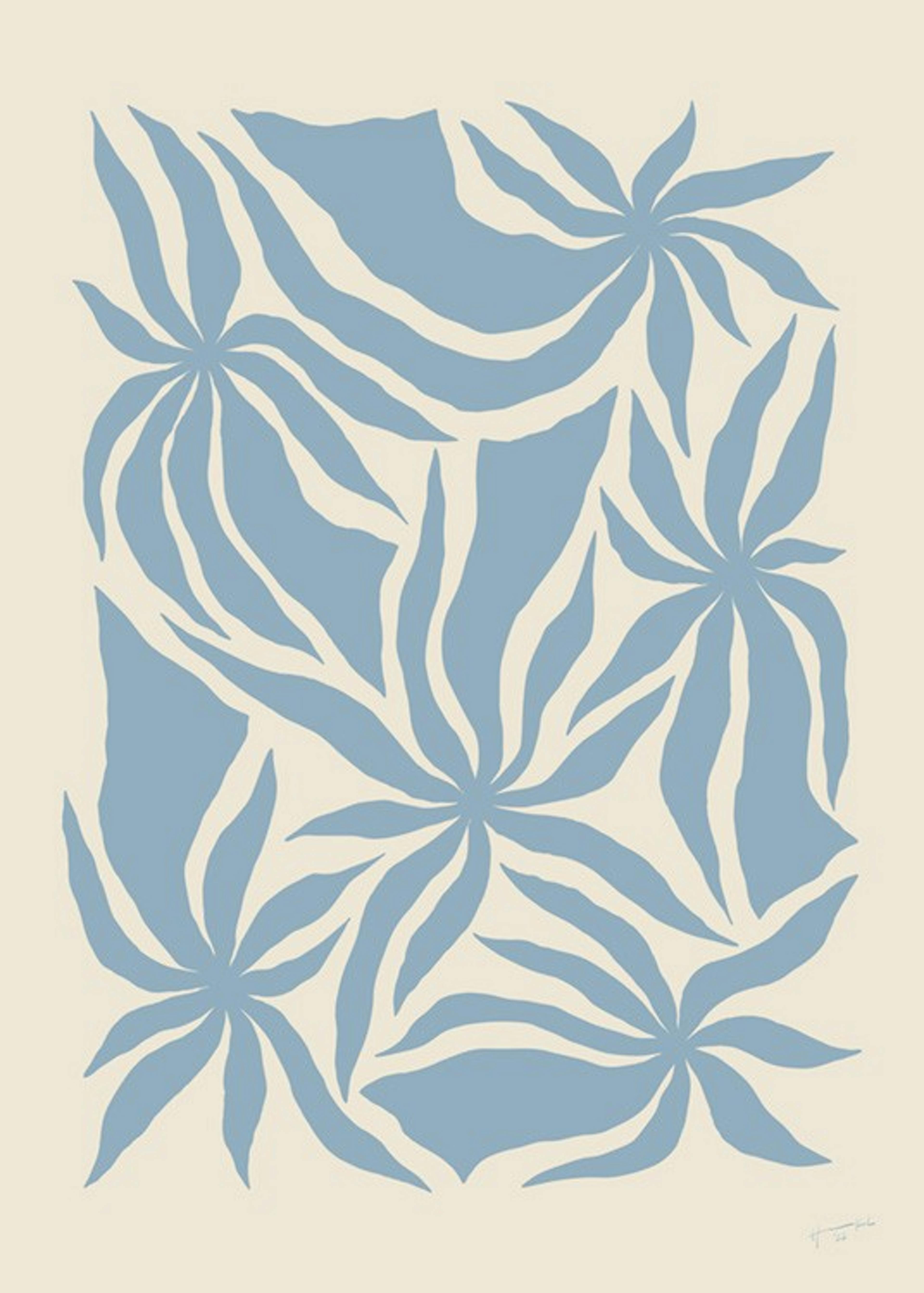 Hanna KL - Denim Palm Trees Print