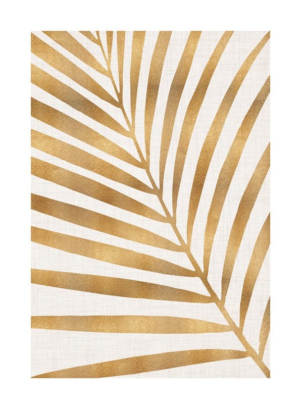 Kristian Gallagher - Metallic Gold Palm Leaf Poster (50x70 cm)