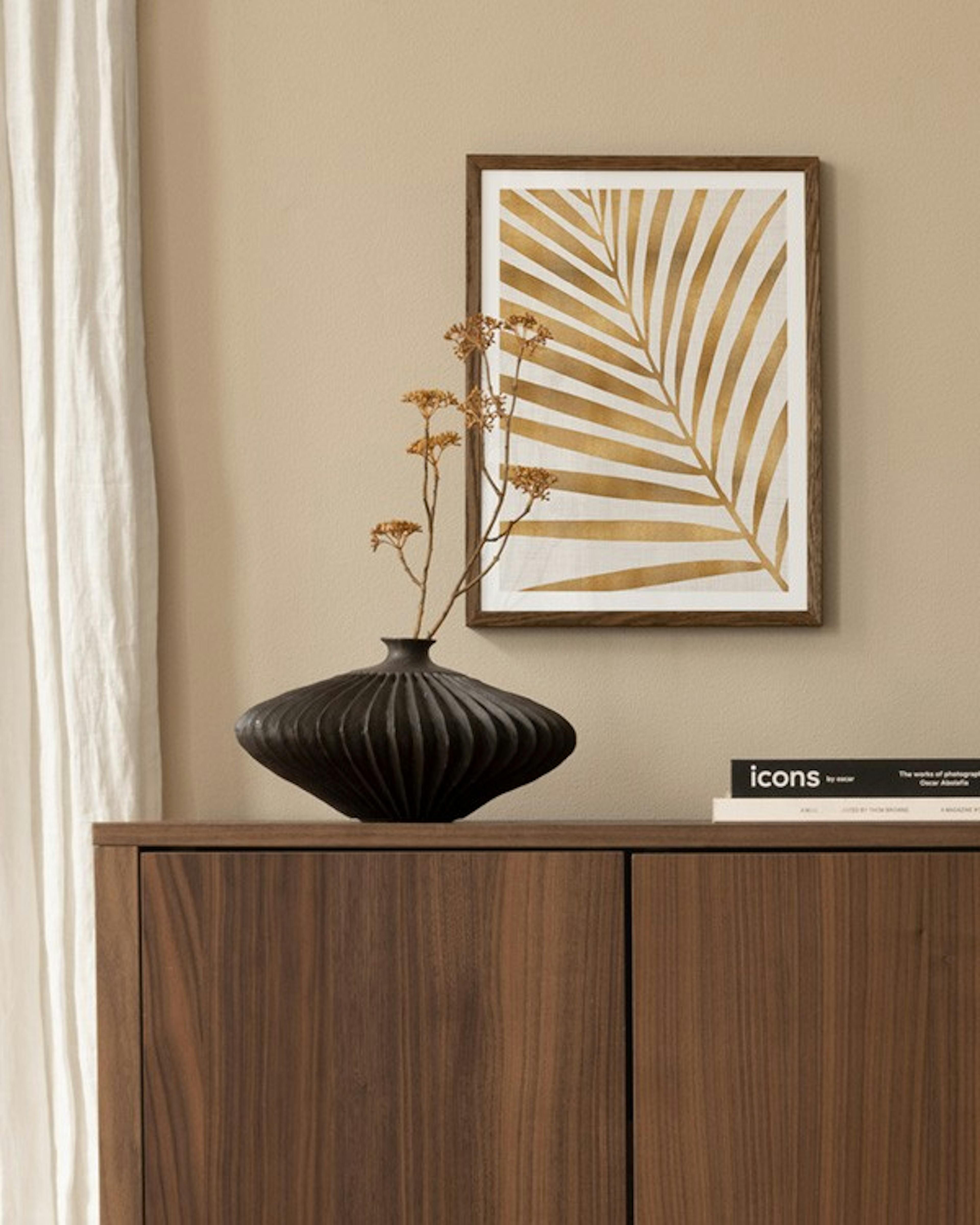 Kristian Gallagher - Metallic Gold Palm Leaf Plakat