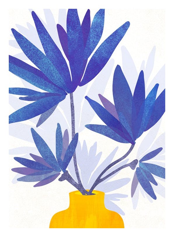 Kristian Gallagher - Indigo Blooms Poster (21x30 cm)