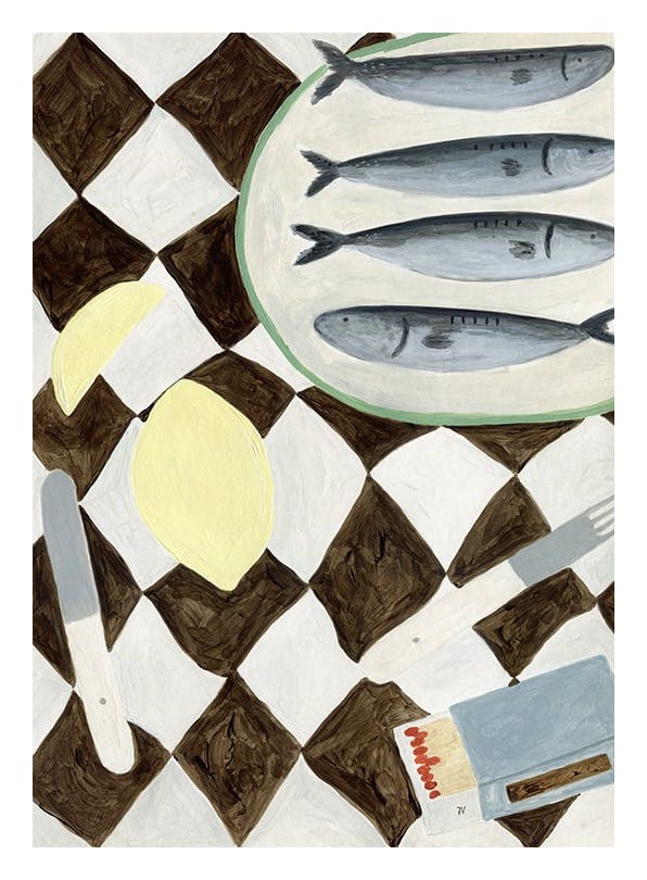 Isabelle Vandeplassche - Table Cloth with Matches Print (50x70 cm)