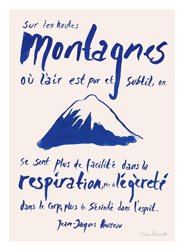 Sissan Richardt - Les Montagnes Plakat (30x40 cm)- Sissan Richardt