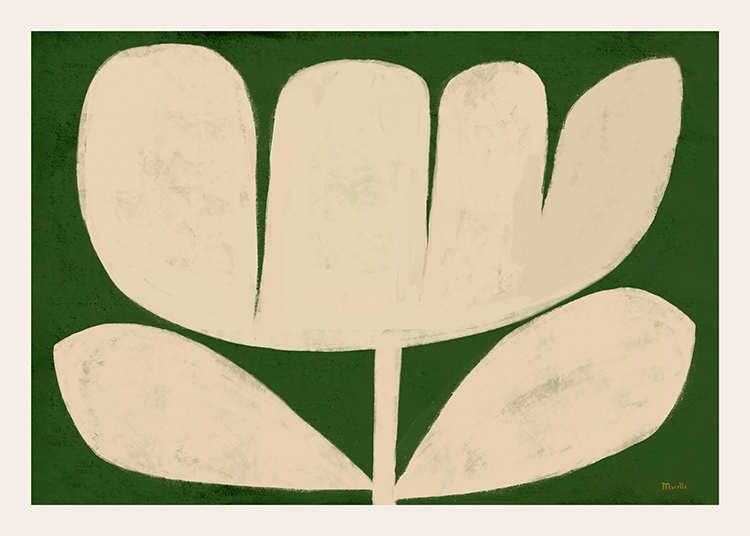 Marco Marella - Flower on Green Poster