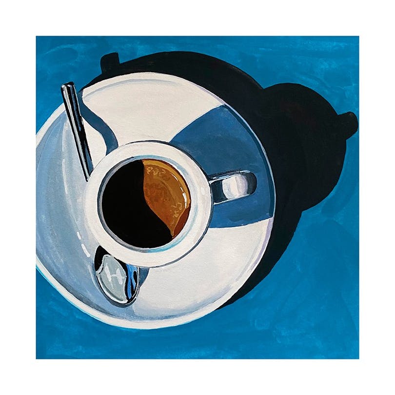 Kate Birch - Mug of Black Coffee Print (50x50 cm)